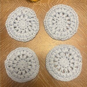 Handmade Crochet  Coasters - Light Blue (Set of 4)